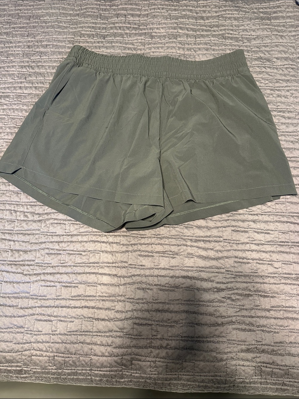 Athleta Olive Green Lightweight Running Shorts